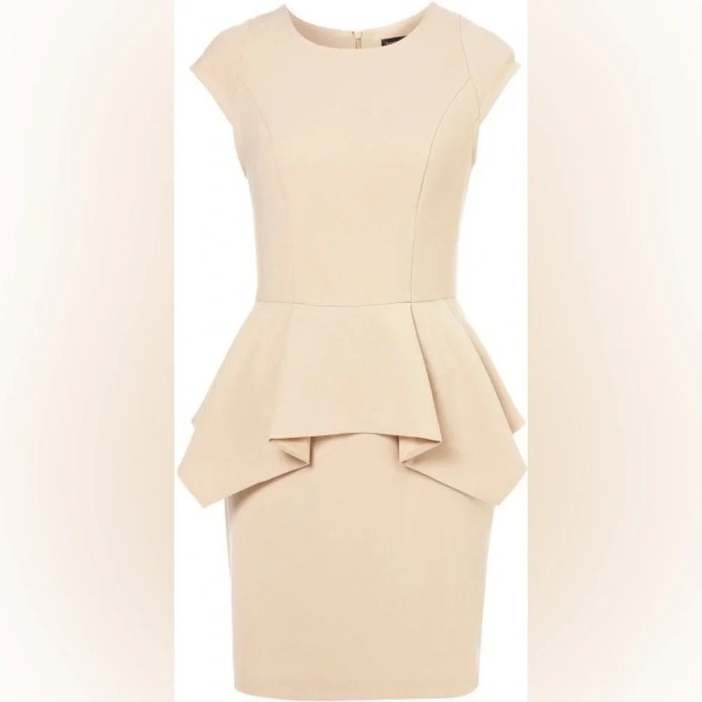 TopShop origami‎ peplum dress size 6 cap sleeve perfect for capsule wardrobe